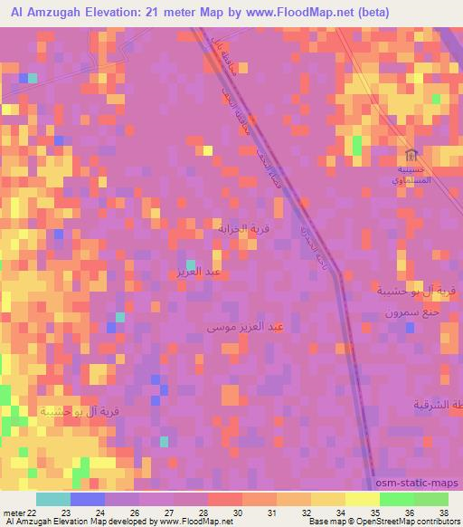 Al Amzugah,Iraq Elevation Map