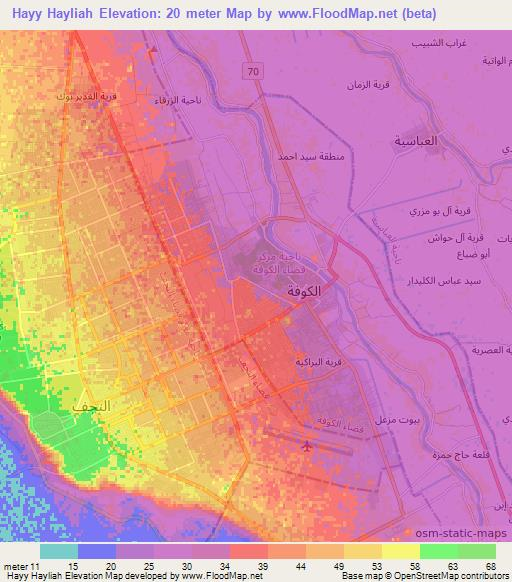 Hayy Hayliah,Iraq Elevation Map