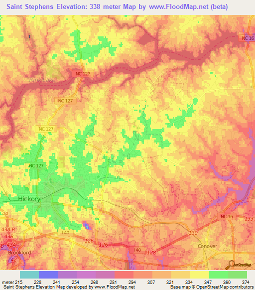 Saint Stephens,US Elevation Map