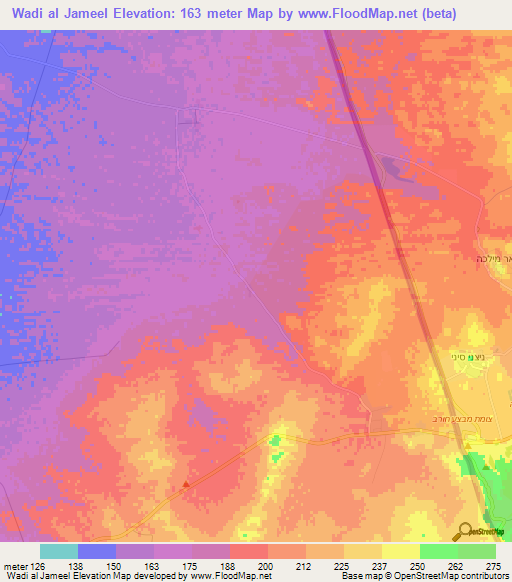 Wadi al Jameel,Egypt Elevation Map