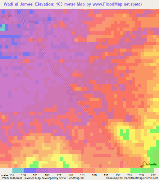 Wadi al Jameel,Egypt Elevation Map