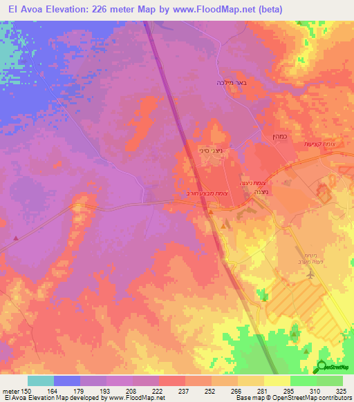 El Avoa,Egypt Elevation Map