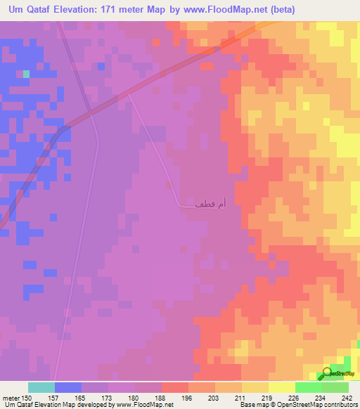 Um Qataf,Egypt Elevation Map