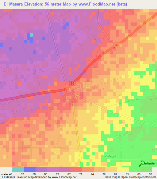 El Masara,Egypt Elevation Map