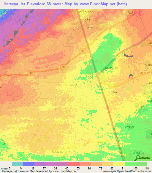 Hareeya Jet,Egypt Elevation Map