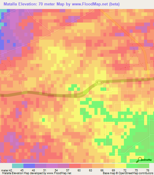 Matalla,Egypt Elevation Map