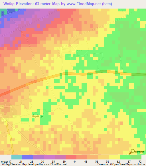 Wofag,Egypt Elevation Map