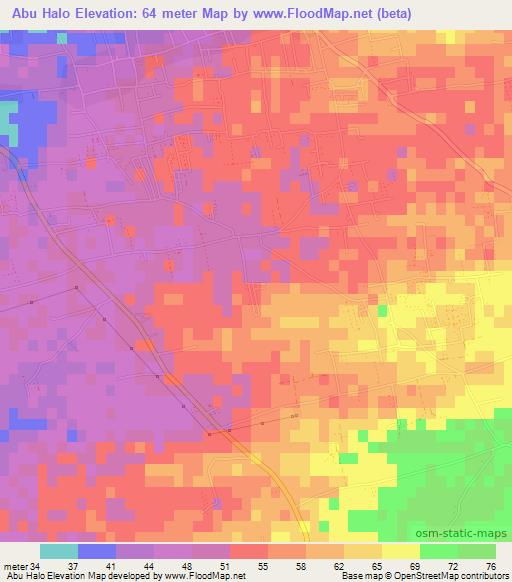 Abu Halo,Egypt Elevation Map