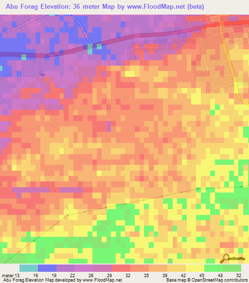 Abu Forag,Egypt Elevation Map