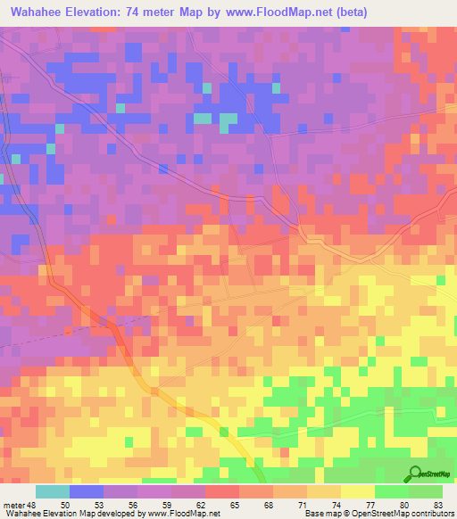 Wahahee,Egypt Elevation Map