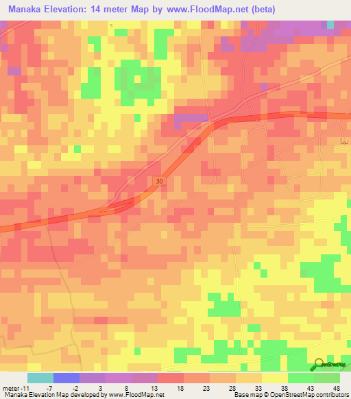 Manaka,Egypt Elevation Map