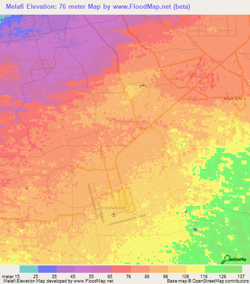 Melafi,Egypt Elevation Map