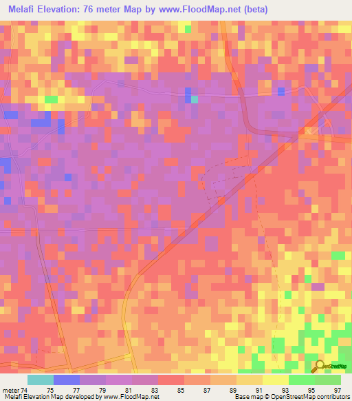 Melafi,Egypt Elevation Map