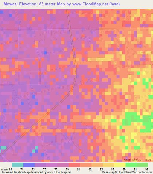 Mowasi,Egypt Elevation Map