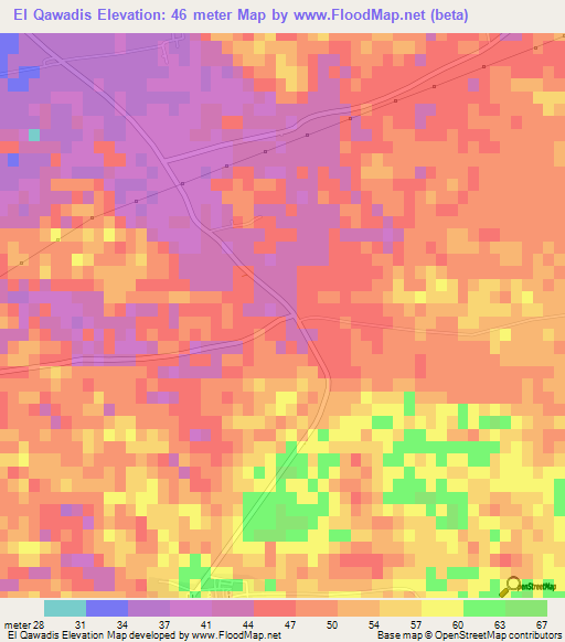 El Qawadis,Egypt Elevation Map