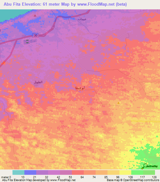 Abu Fita,Egypt Elevation Map