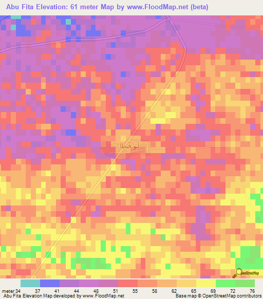 Abu Fita,Egypt Elevation Map