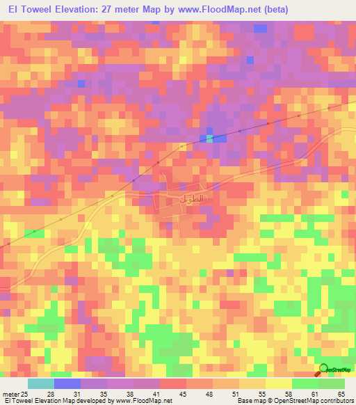 El Toweel,Egypt Elevation Map