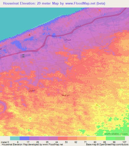 Houseinat,Egypt Elevation Map