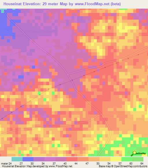 Houseinat,Egypt Elevation Map