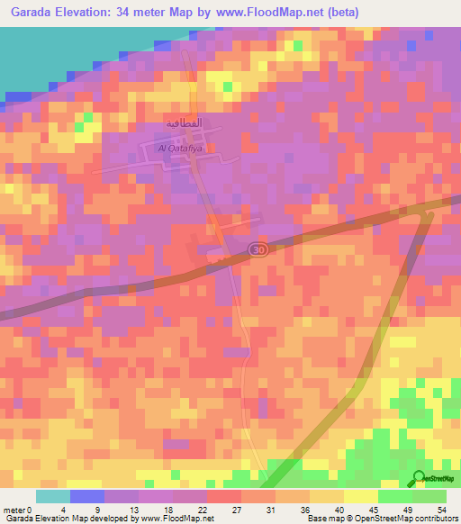 Garada,Egypt Elevation Map