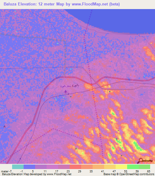 Baluza,Egypt Elevation Map