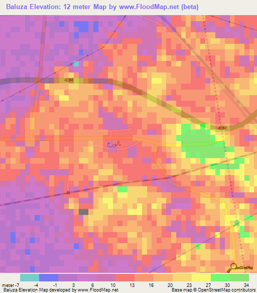 Baluza,Egypt Elevation Map