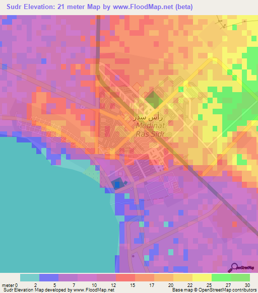 Sudr,Egypt Elevation Map