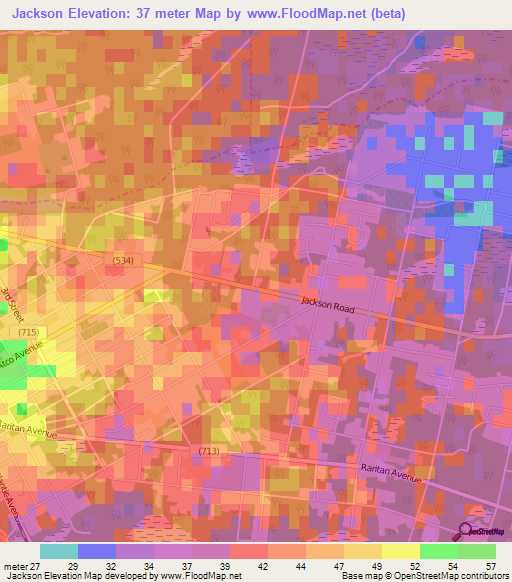 Jackson,US Elevation Map