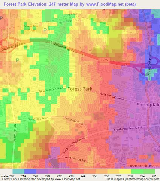 Forest Park,US Elevation Map
