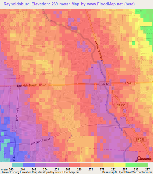 Reynoldsburg,US Elevation Map