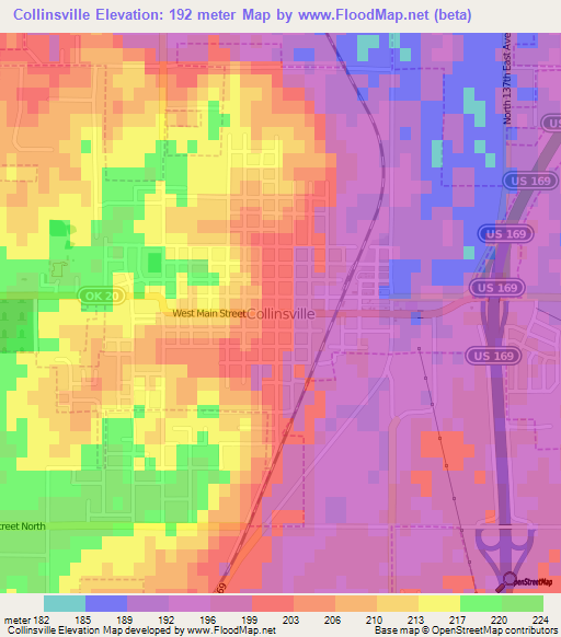 Collinsville,US Elevation Map