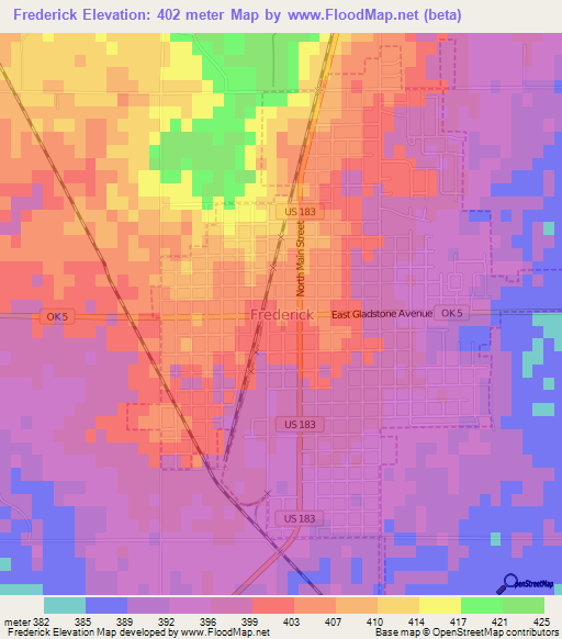 Frederick,US Elevation Map