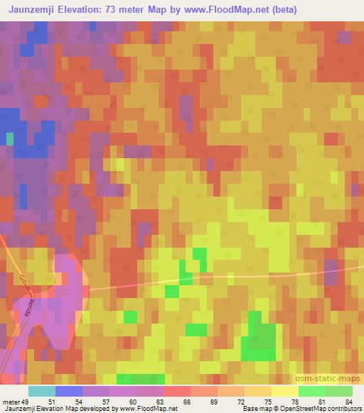 Jaunzemji,Latvia Elevation Map