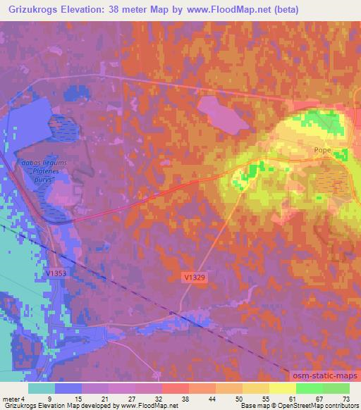 Grizukrogs,Latvia Elevation Map