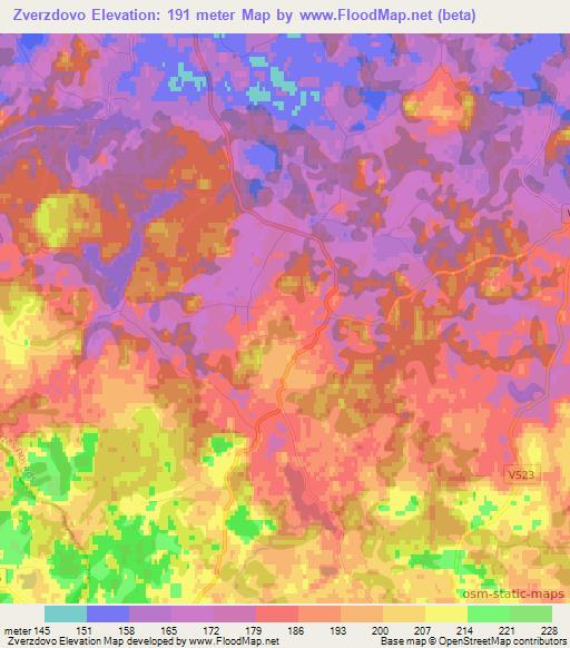 Zverzdovo,Latvia Elevation Map