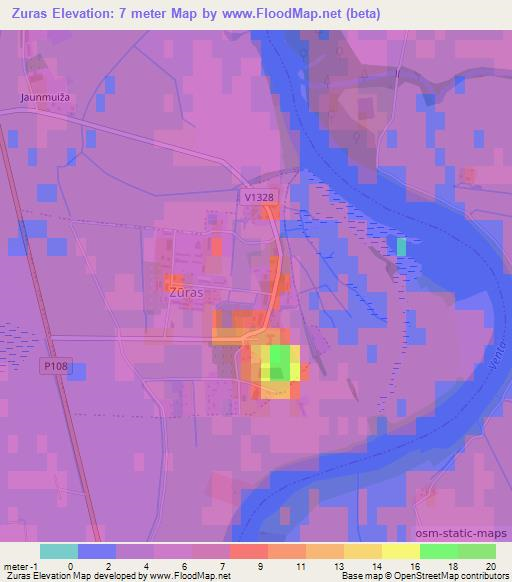 Zuras,Latvia Elevation Map