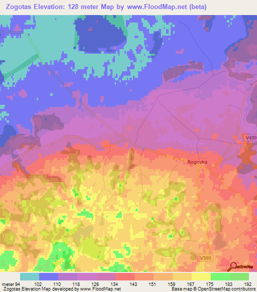 Zogotas,Latvia Elevation Map