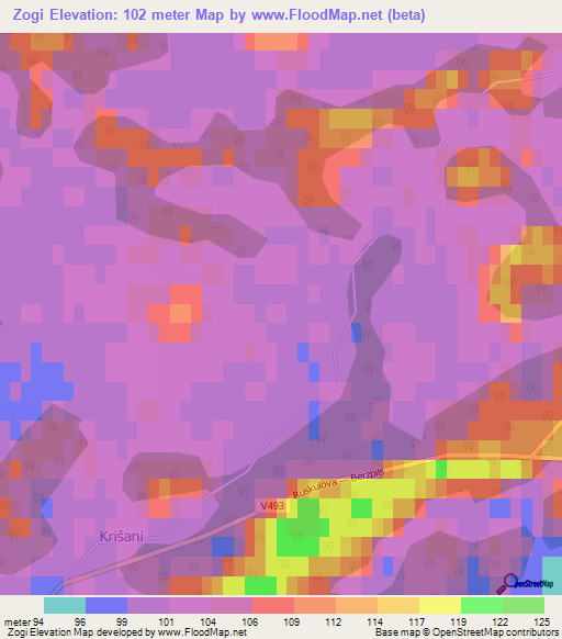 Zogi,Latvia Elevation Map