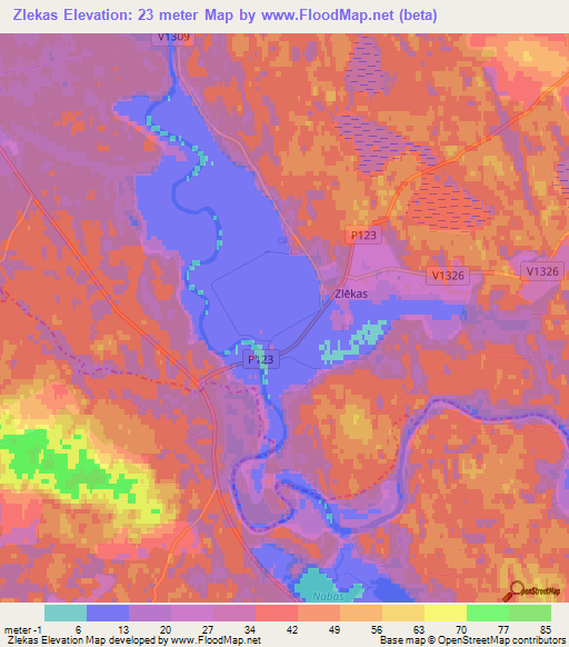 Zlekas,Latvia Elevation Map