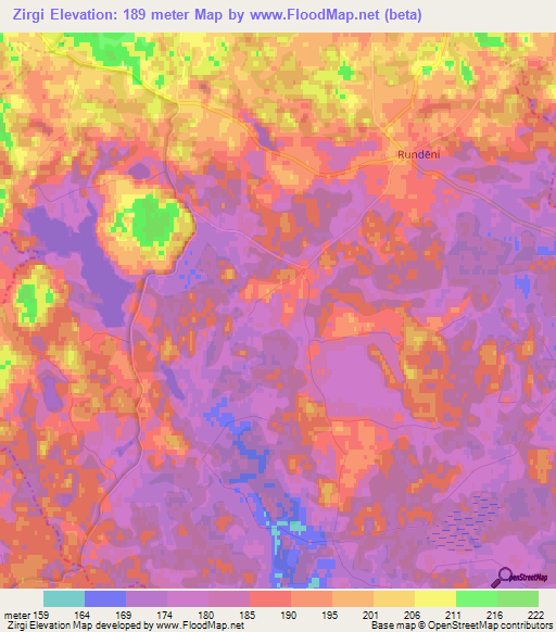 Zirgi,Latvia Elevation Map