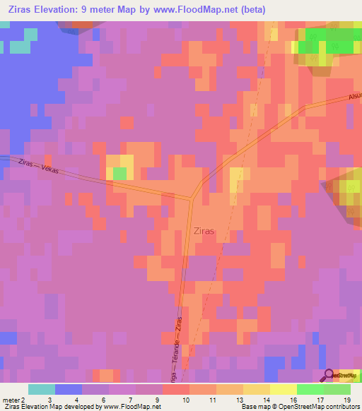 Ziras,Latvia Elevation Map