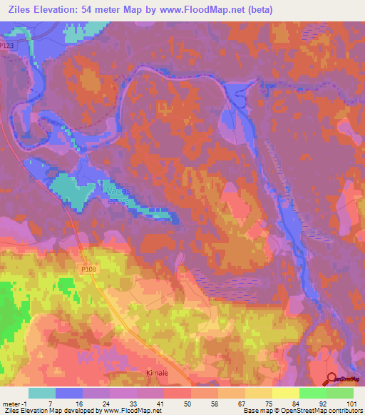 Ziles,Latvia Elevation Map