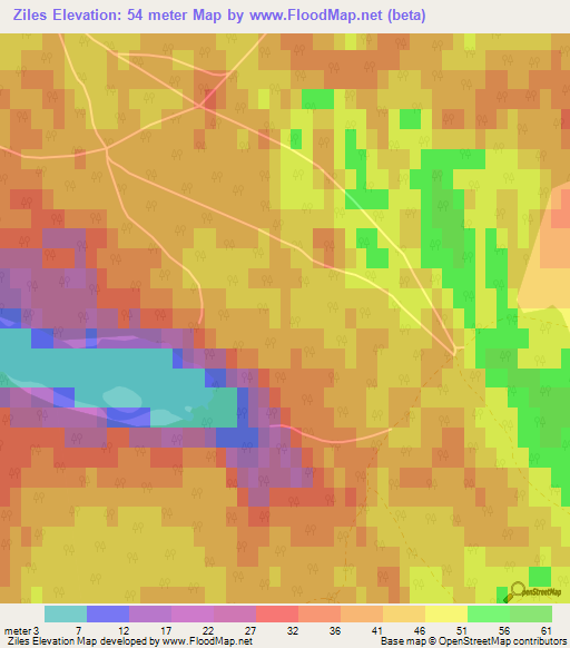 Ziles,Latvia Elevation Map