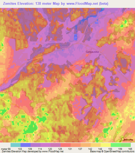 Zemites,Latvia Elevation Map