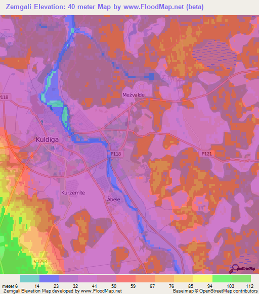 Zemgali,Latvia Elevation Map