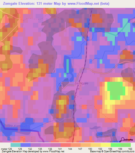 Zemgale,Latvia Elevation Map