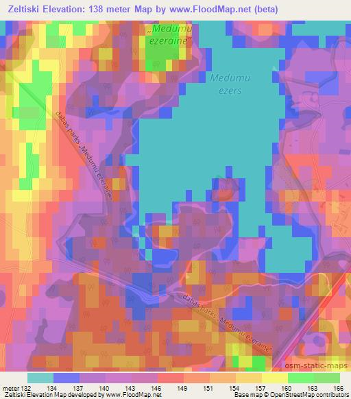 Zeltiski,Latvia Elevation Map