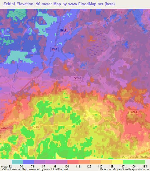 Zeltini,Latvia Elevation Map