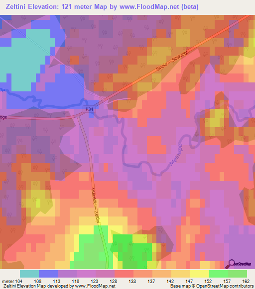 Zeltini,Latvia Elevation Map